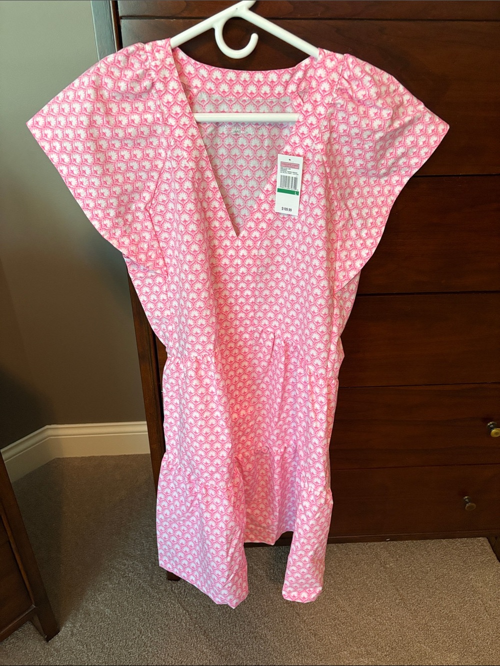 Vineyard Vines Women’s Pink Printed V-Neck dress